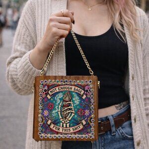 Not Enough Sage For This SH** - Cigar Box Crossbody Purse Gold Chain